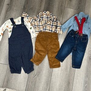 Bundle of 9 Month Boys Fall/Winter. Carters & Old Navy